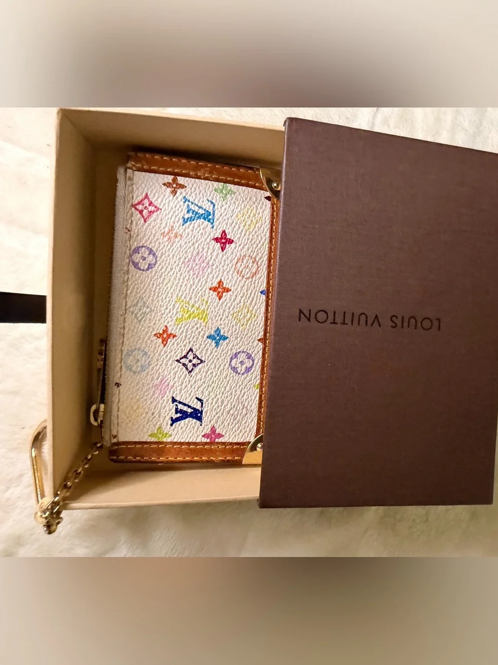 Louis Vuitton Murakami Multicolor Monogram Key Cles with Gold Hardware